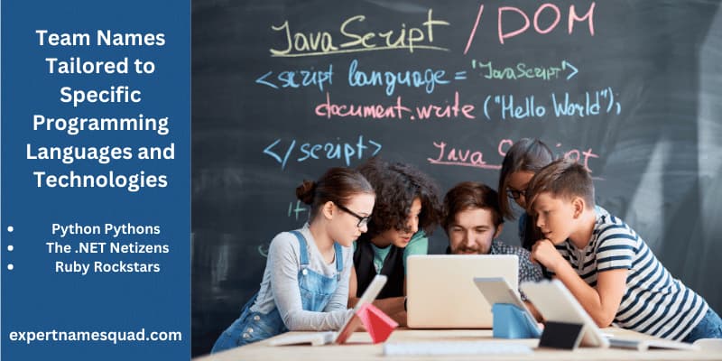 Team Names Tailored to Specific Programming Languages and Technologies